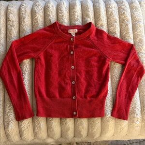 Cat & Jack Sparkly Button-Up Cardigan - Red